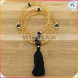 XP-PN-1484 Acrylic Mala Bead Long Tassel Necklace thumbnail-4