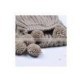New Design Acrylic Knitted Hat Scarf Attached thumbnail-3