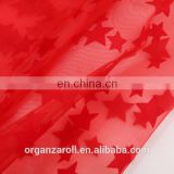 star design flocked organza fabric for home textile