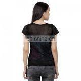 Stylish Black Transparent Net Top for Girls thumbnail-5