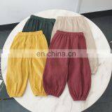 2020 Wholesale Babies Reusable Pants Stretch Harem Pants Baby Toddler Muslin Linen Pants thumbnail-5