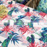 Bright Color High Quality Linen Cotton Digital Printing Green Leaf Dining Tablecloth Table Cloth With Decorative thumbnail-3
