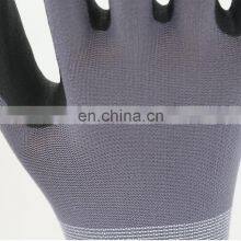EN388 15Gauge Nylon Spandex Knitting Shell Micro Foam Nitrile Dipping Gloves Oil Block Mechanic Labor Working Gloves thumbnail-3