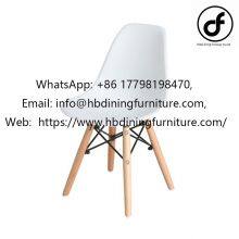 Acrylic plastic wooden leg dining chair