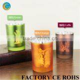 Green/orange/coffee Color Frosting Leaves Glass Home Christmas