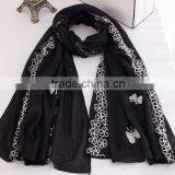 New Design Butterfly Embroidery Cotton Fashion Ladies Scarf thumbnail-6