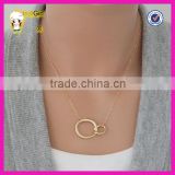 2015 fashion Interlocking Circle Necklace Infinity Necklace Interlocking Hoop Necklace Infinity Pendant Necklace Gold