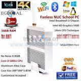 Mini PC Broadwell Barebone PC With 16GB RAM Intell Core i3 5005U 2.0GHz 4K HTPC Graphics 5500 Windows7 Mini PC Kodi Computer VGA