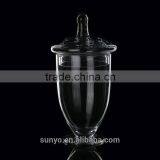 Decorative Beautiful Shape Glass Storage Jar With Glass Lid thumbnail-1