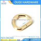 Light gold new fashion high quality metal D ring for handbags and backbags