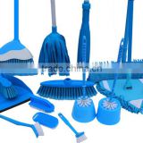 Best Selling Colourful Plastic Household Cleaning Tools Set, Brooms, Mops, Brushs, Plunger, Gloves, Window Squeegee