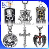 Vintage Mens Gothic Titanium Stainless Steel Cross Pendant Necklace Christian Jewelry Mens Skull Pendant Necklace thumbnail-1
