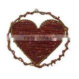Christmas Hanging, Heart, Beaded Heart, Valentine Hangng Heart thumbnail-1