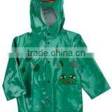 Animal Frog Design PVC Children Hooded Raincoat