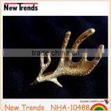 Wholesale Women Hair Accessories Jewelry Gold Plated Deer Antlers Hair Clips thumbnail-5