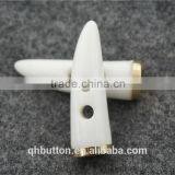 Fashion WHITE METAL Resin HORN Button