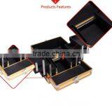 Chinese Factory Custom Best Quality Pro Kiss Lock Gold Clasp Aluminum Makeup Train Case thumbnail-6