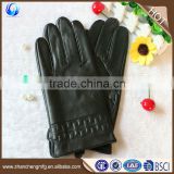 Wholesale cheap fashion mens covered sheepskin leather gloves
