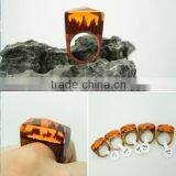 Christmas Promotional Gift 2016 Miniature Landscapes for Women Jewelry Secreted Wooden Rings thumbnail-4