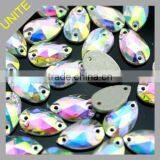 Crystal AB Teardrop Sew On Glass Stone