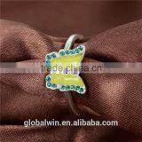 Hot Sale Silver Ring Fancy Yellow Enamel Color Butterfly Custom Logo Silver 925 Cheap Rings thumbnail-1