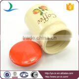 Fruit Decal Ceramic Storage Jars With Red Lid thumbnail-3