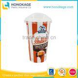 IML 14oz/400ml Plastic Disposable Red and White Color Large Coffee Mugs,Thin Wall Take Away Food Grade Coffe Cup thumbnail-1