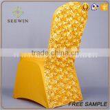 Hotsale rosette christmas chair cover for wedding /banquet