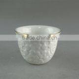 White Ceramic Tea Cup With Small Flowers Embossing and Golden Line for Wholesale 12 Pcs per Set,with Color Box.good Quality thumbnail-2