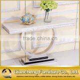 European Style White Marble Top Console Table