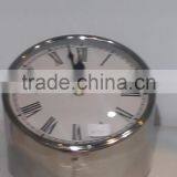 Contemporary Style Round Metal Table Clock in Steel Mirror Polish thumbnail-1