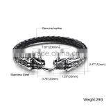 Wholesale Black Dragon Leather Bracelet Mens Leather Bracelet thumbnail-5