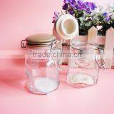Mini Hexagonal Glass Jar With Clip Top thumbnail-5