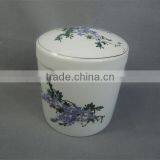 Pottery Cylinder Urns With Flower Printing thumbnail-1