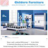 SJ9806 Children Furniture of Colorful Boy's Bed With Computer Desk thumbnail-1