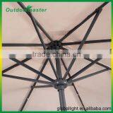 10FT Patio Beige Steel Tilt Market LED Solar Umbrella With Crank thumbnail-2