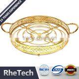 Metal Wire Fruit Bowl Storage Basket With Brass Antique Rack thumbnail-1