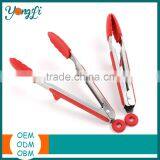 Heat Resistance Non-Stick Tong With Built-in Stand For Silicone Gripper Set of 9 and 12 Inch Stainless Steel Food Tongs thumbnail-3