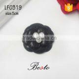 Black Attracitive and New Leather Flower Punch With Pearls Center for Shoes &bag Decoration thumbnail-1
