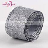 Popular Sale China 2'' Single Face Silver Glitter Burlap Ribbon thumbnail-3