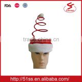 Red pressure spring plush santa hat for chrsitmas decoration