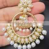 CHAND BALI Dangler Gold Tone Dangler PEARL DROP EARRINGS thumbnail-3