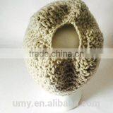 Wood Button Pony Tail Holder Crochet Hat thumbnail-3