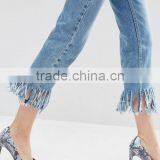 New Pattern Latest Design Jeans Pants Women Tight Jeans Flared With Tassel From Jeans Manufacturers China thumbnail-3