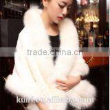 Elegant Mink Fur Wedding Shawl for Bridal Dress Winter Fashion Wide Plush Woman Faux Fur Shawl thumbnail-2
