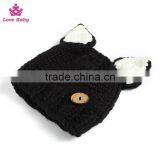 Hotsale Newborn Baby Crochet Knit Costume Baby Photo Props Black Cat and Scarf 2pcs Sets thumbnail-3