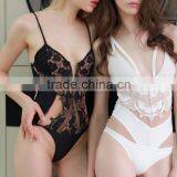 Runwaylover 5399 New Design Sexy Ladies Deep V-neck Lace Hollow Out Bodysuit thumbnail-1