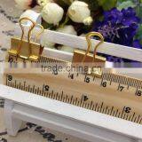 Gold Steel Binder Clip Creative Studen Stationery Office File Clip thumbnail-3