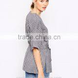 100% Cotton New Arrial China Wholesale Belted T-Shirt Women Custom t Shirt thumbnail-2