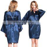 Factory Wholesale Satin Plain Bath Robe Satin Robe Silk Robe WR007 thumbnail-4